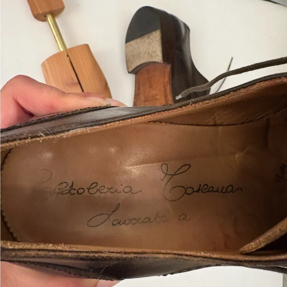 Calzoleria Toscana || Italian Leather Oxford Dress Shoes Brown‎ EU 44